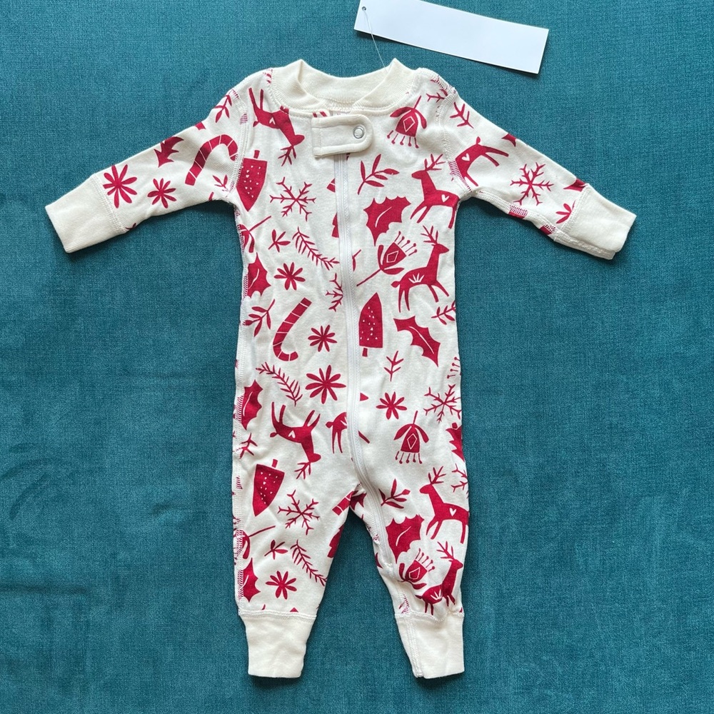Hanna Andersson, Holiday Zip Sleeper, 0-3 months